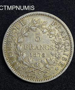 ,MONNAIE, 5,FRANCS,ARGENT,HERCULE,1878,K,BORDEAUX,