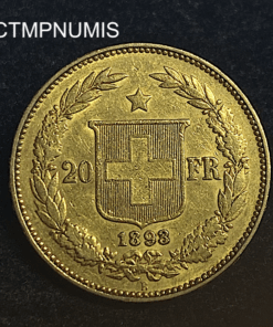 ,MONNAIE,SUISSE,20,FRANCS,OR,1893,BERNE,