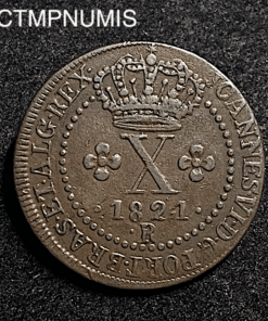 ,MONNAIE,BRESIL,X,REIS,1821,RIO,