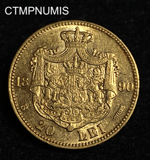 ,MONNAIE,ROUMANIE,20,LEI,1890,OR,