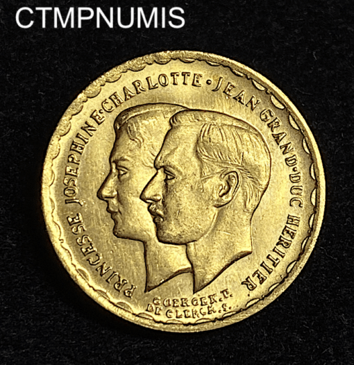 ,MONNAIE,LUXEMBOURG,20,FRANCS,OR,MARIAGE,1953,