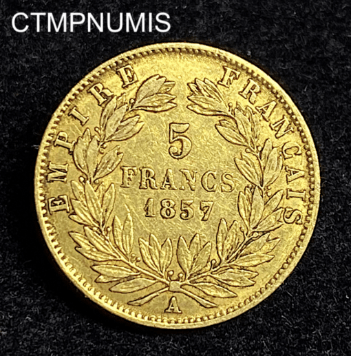 ,MONNAIE,5,FRANCS,OR,NAPOLEON,1857,