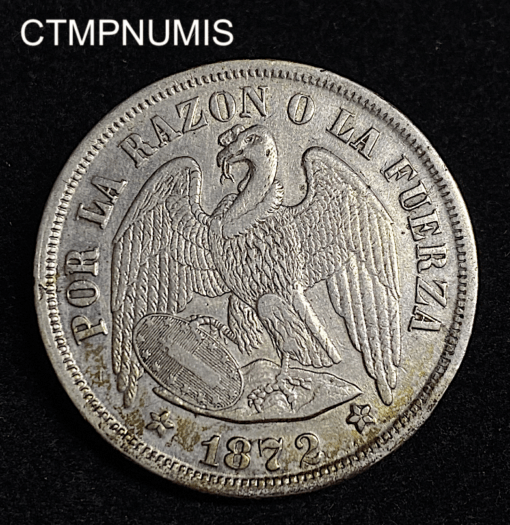 ,MONNAIE,CHILI,1,PESO,ARGENT,1872,