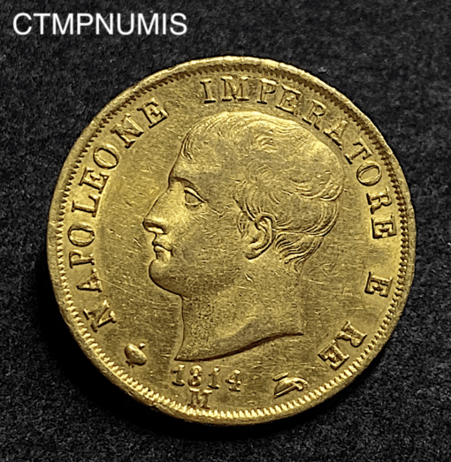 ,MONNAIE,ITALIE,40,LIRE,OR,1814,