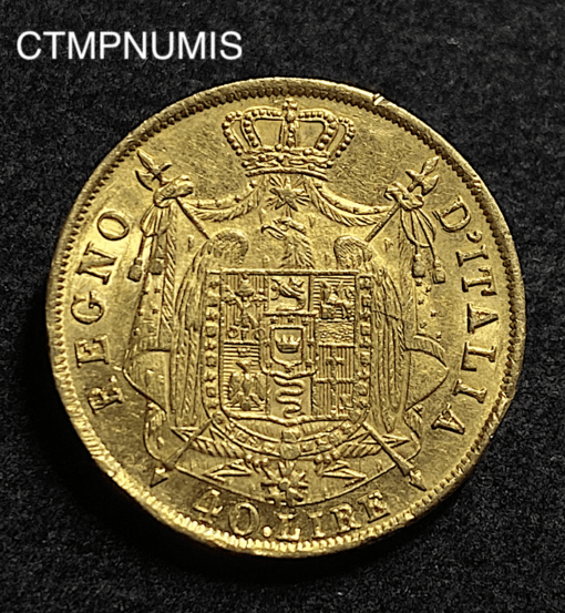 ,MONNAIE,ITALIE,40,LIRE,OR,1814,