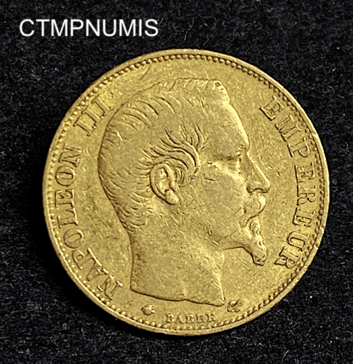 ,MONNAIE,20,FRANCS,OR,NAPOLEON,1856,BB,