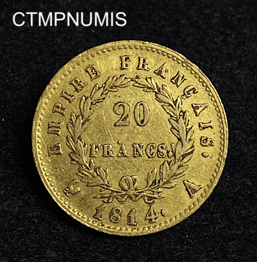 ,MONNAIE,20,FRANCS,OR,NAPOLEON,I°,1814,