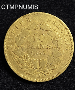 ,MONNAIE,10,FRANCS,OR,NAPOLEON,1855,BB,STRASBOURG,