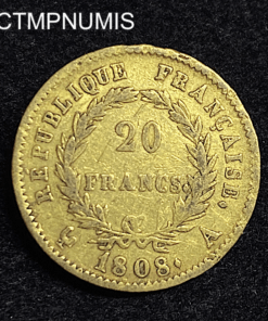 ,MONNAIE,20,FRANCS,OR,NAPOLEON,I°,1808,