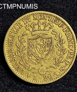 ,MONNAIE,ITALIE,20,LIRE,OR,1827,TURIN,