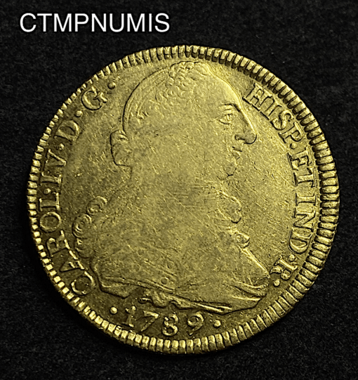 ,MONNAIE,COLOMBIE,8,ESCUDOS,OR,1789,POPAYAN,