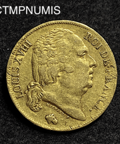 ,MONNAIE,20,FRANCS,OR,LOUIS,XVIII,1819,W,LILLE,