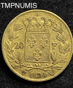 ,MONNAIE,20,FRANCS,OR,LOUIS,XVIII,1824,W,LILLE,