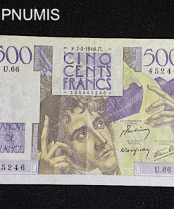 ,BILLET,500,FRANCS,CHATEAUBRIAND,7,2,1946,