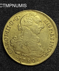 ,MONNAIE,PEROU,8,ESCUDOS,OR,CHARLES,III,1780,LIMA,