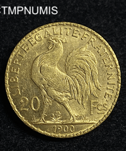 ,MONNAIE,20,FRANCS,OR,COQ,1900,