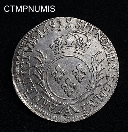 ,MONNAIE,ROYALE,LOUIS,XIV,1/2,ECU,PALMES,1693,