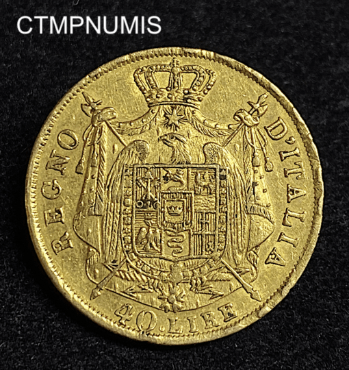 ,MONNAIE,ITALIE,40,LIRE,OR,NAPOLEON,1814,MILAN,