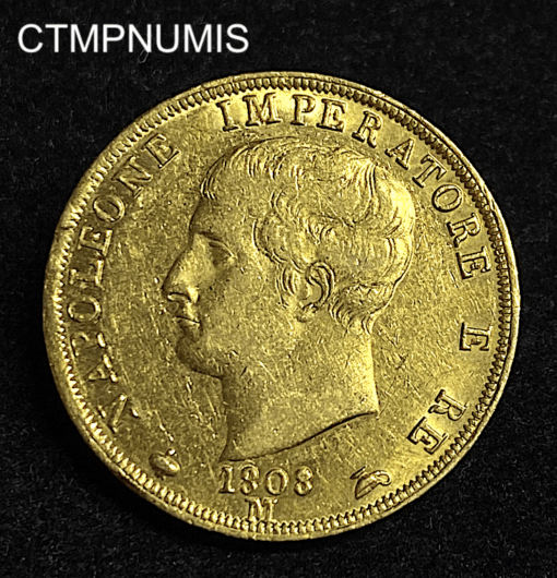 ,MONNAIE,ITALIE,40,LIRE,OR,NAPOLEON,1814,MILAN,