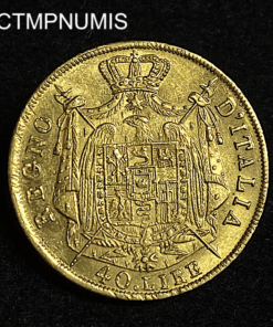 ,MONNAIE,ITALIE,40,LIRE,OR,NAPOLEON,1814,MILAN,