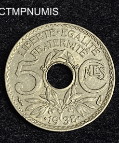 ,MONNAIE,5,CENTIMES,LINDAUER,1938,ETOILE,