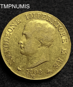 ,MONNAIE,ITALIE,40,LIRE,OR,NAPOLEON,1808,MILAN,