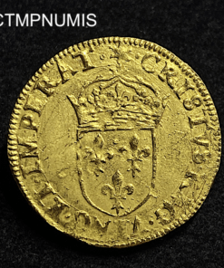 ,MONNAIE,ECU,OR,HENRI,III,1575,H,LA,ROCHELLE,