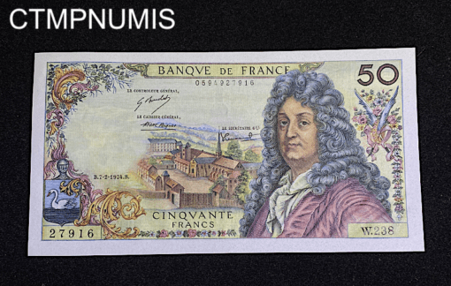 ,BILLET,50,FRANCS,RACINE,7,2,1974,NEUF,