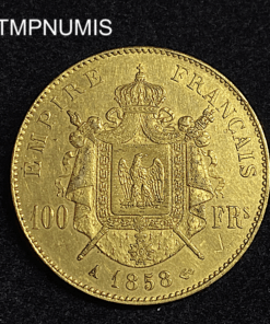 ,MONNAIE,100,FRANCS,OR,NAPOLEON,1858,