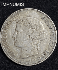 ,MONNAIE,SUISSE,5,FRANCS,1890,BERNE,