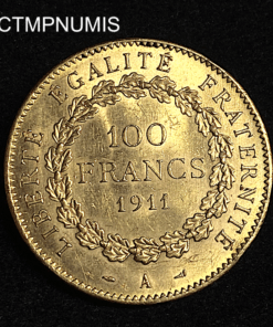,MONNAIE,100,FRANCS,OR,GENIE,1911,SUP,