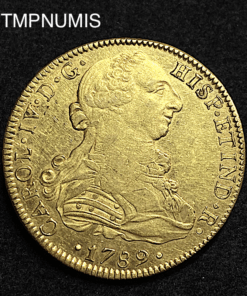 ,MONNAIE,8,ESCUDOS,OR,CHARLES,IV,1789,MEXICO,