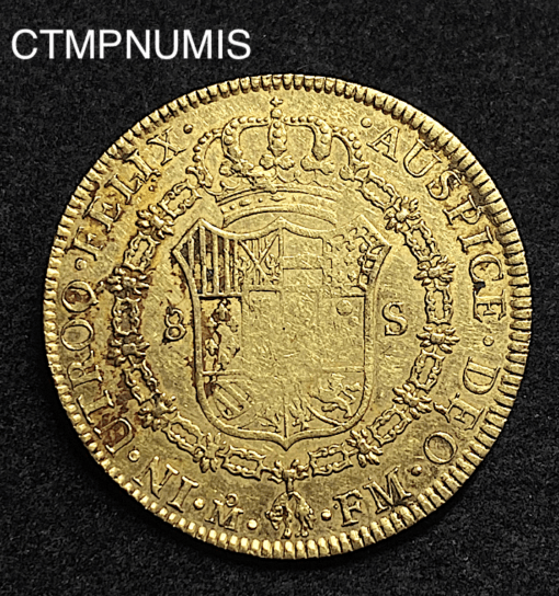 ,8,ESCUDOS,OR,CHARLES,IV,1789,MEXICO,