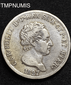 ,MONNAIE,ITALIE,5,LIRE,ARGENT,1827,GENES,