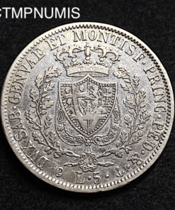 ,MONNAIE,ITALIE,5,LIRE,ARGENT,1827,GENES,