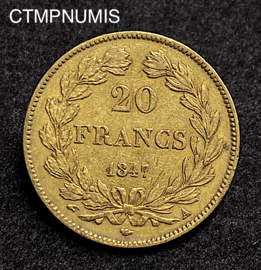 ,MONNAIE,20,FRANCS,OR,LOUIS,PHILIPPE,1847,