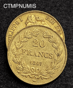 ,MONNAIE,20,FRANCS,OR,LOUIS,PHILIPPE,1847,