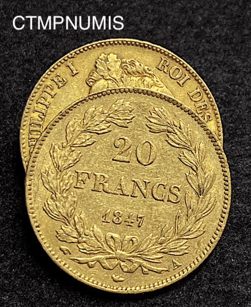 ,MONNAIE,20,FRANCS,OR,LOUIS,PHILIPPE,1847,