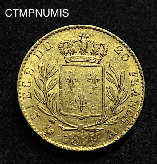 ,MONNAIE,20,FRANCS,OR,LOUIS,XVIII,1815,