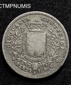 ,MONNAIE,ITALIE,50,CENTESIMI,1860,FIRENZE,