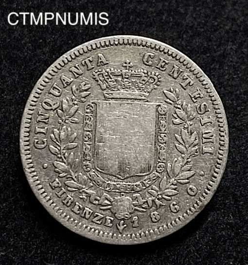 ,MONNAIE,ITALIE,50,CENTESIMI,1860,FIRENZE,
