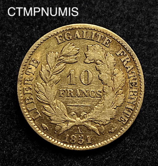 ,MONNAIE,10,FRANCS,OR,CERES,1851,