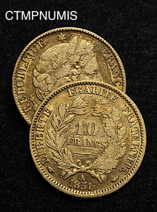 ,MONNAIE,10,FRANCS,OR,CERES,1851,