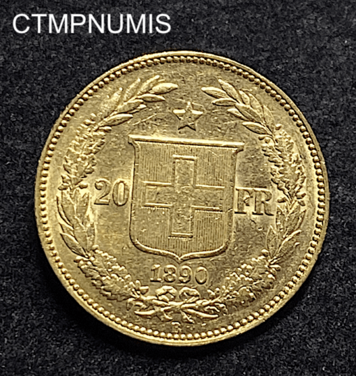 ,MONNAIE,SUISSE,20,FRANCS,OR,1890,BERNE,
