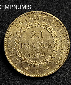 ,MONNAIE,20,FRANCS,OR,GENIE,1894,