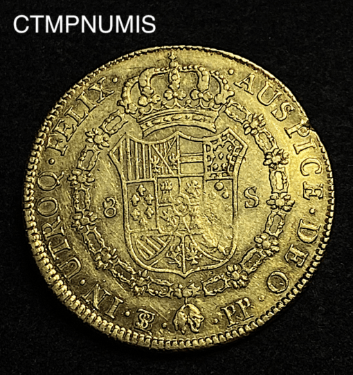 ,MONNAIE,BOLIVIE,8,ESCUDOS,OR,1796,POTOSI,