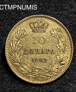 ,MONNAIE,SERBIE,10,DINARA,OR,1882,