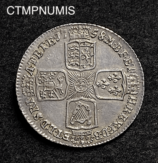 ,MONNAIE,ROYAUME,UNI,SHILLING,GEORGES,1758,