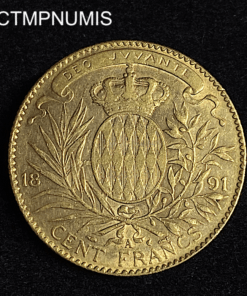 ,MONNAIE,MONACO,100,FRANCS,OR,ALBERT,1891,