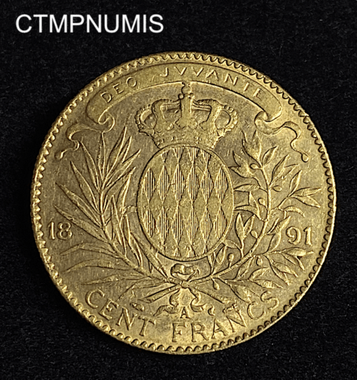 ,MONNAIE,MONACO,100,FRANCS,OR,ALBERT,1891,